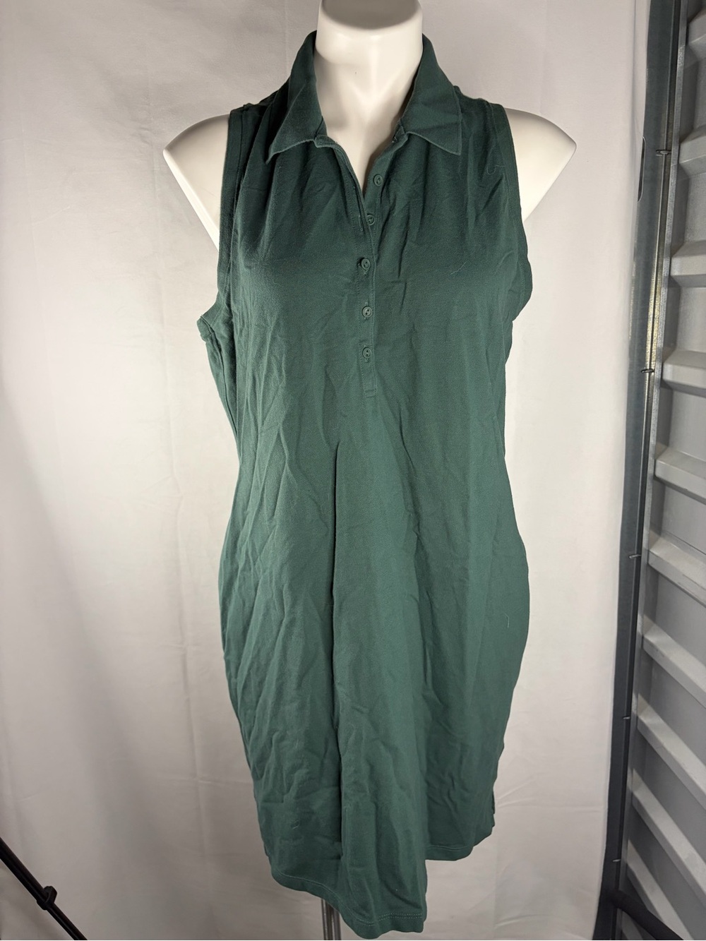 CALIA by Carrie Underwood Sleeveless Polo Dress in Forest Green